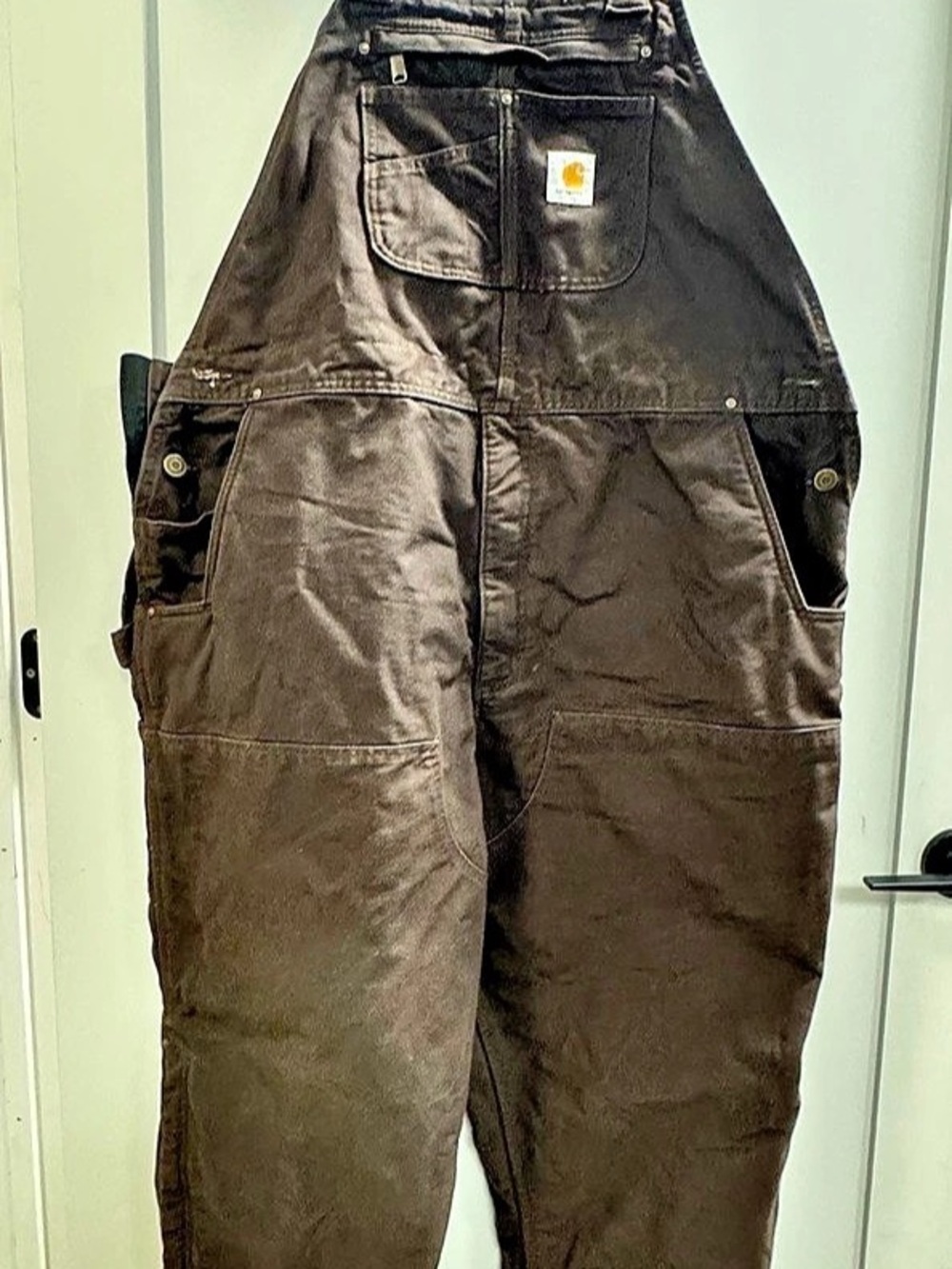 Carhartt Bib Overall Brown Cargo 2XL Tall